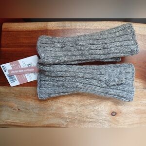 Feelgoodz Wool Tan/Gray Knit Fingerless Half Mitten